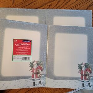 Christmas Letterhead Paper with Santa Design (25ct) ~ 4 Packs ~ Christmas ~ New